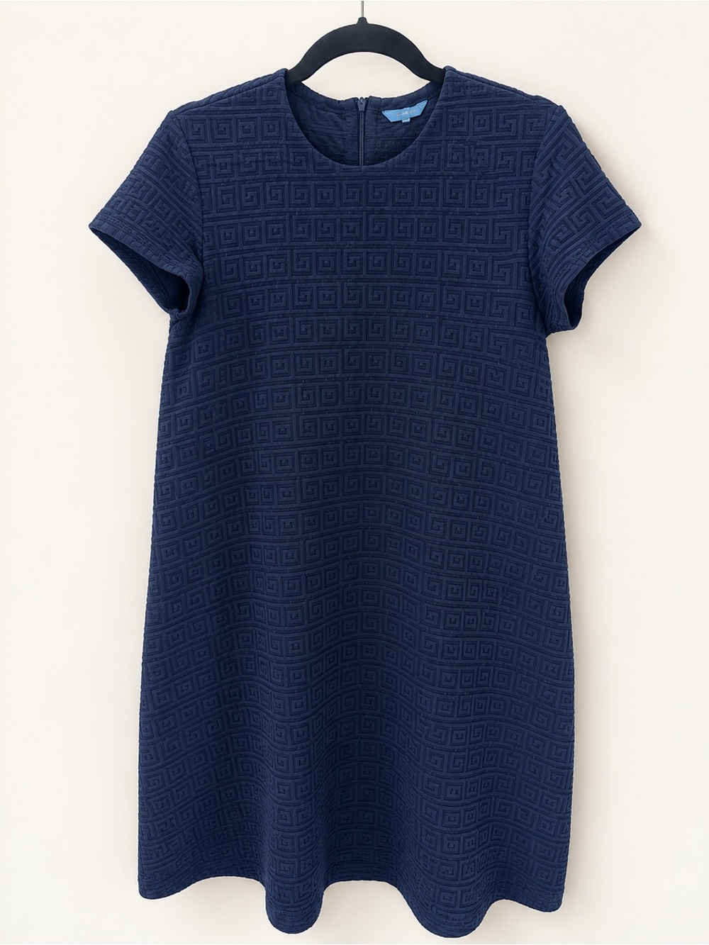 J.McLaughlin Navy Textured Knit Shift Dress with Pockets Size XS